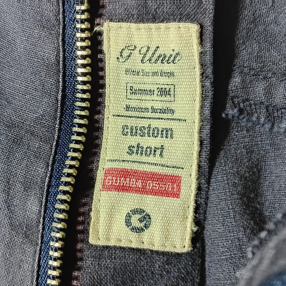 Y2K G Unit Shorts Size 38 Blue Linen Cotton Blend 7 Pockets - Picture 4 of 6